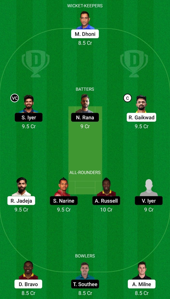  CSK vs KKR Dream 11 Team Prediction for Today IPL Match 1 