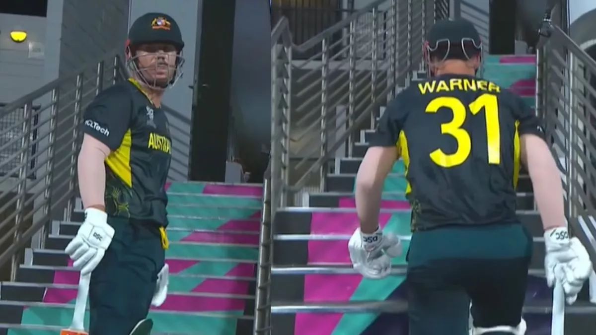 David Warner mistakenly entered the wrong dressing room after getting out in t20 wc 2024 aus vs Oman